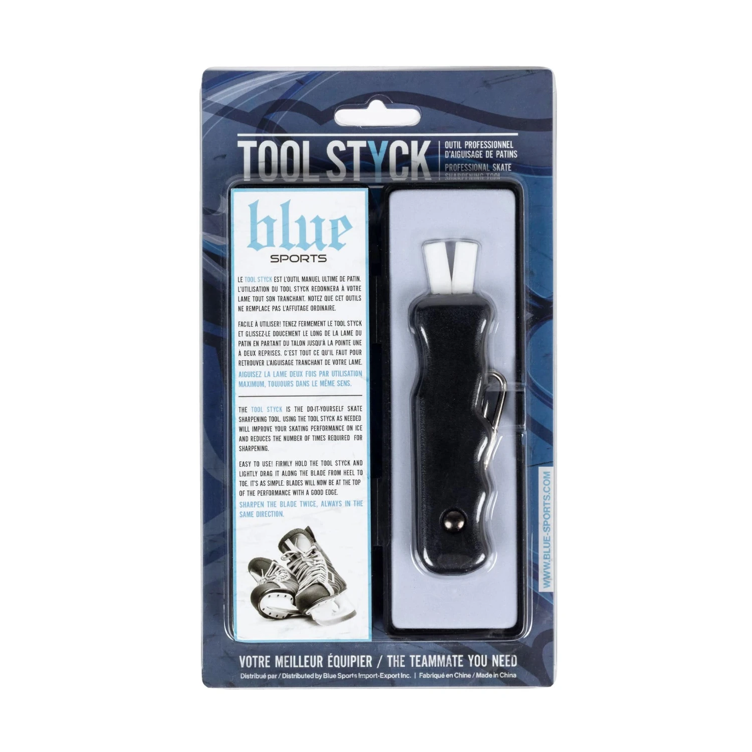Blue Sports Tool Styck Sharpener With Hook And Screwdriver 1 Blue Sports Tool Styck Sharpener With Hook And Screwdriver