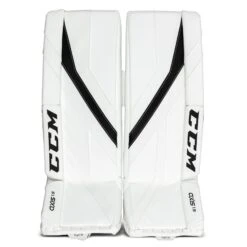 CCM Axis A1.5 Junior Goalie Leg Pads - Source Exclusive -Hockey Equipment Store ccm leg pads ccm axis a1 5 junior goalie leg pads source exclusive white white black black 26 1 30347148656706