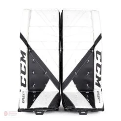 CCM Extreme Flex E5.5 Junior Goalie Leg Pads - Source Exclusive -Hockey Equipment Store ccm leg pads ccm extreme flex e5 5 junior goalie leg pads source exclusive white white black black 26 1 28744299184194