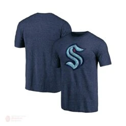Seattle Kraken Fanatics Distressed Tri-Blend Mens Shirt -Hockey Equipment Store fanatics shirts seattle kraken fanatics distressed tri blend mens shirt navy m 28744439889986