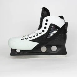 TRUE Senior One Piece Goalie Skates - Pro Stock - White Side/Toe - Size 7 -Hockey Equipment Store true goalie skates true senior one piece goalie skates pro stock white side toe size 7 7 15186415517762